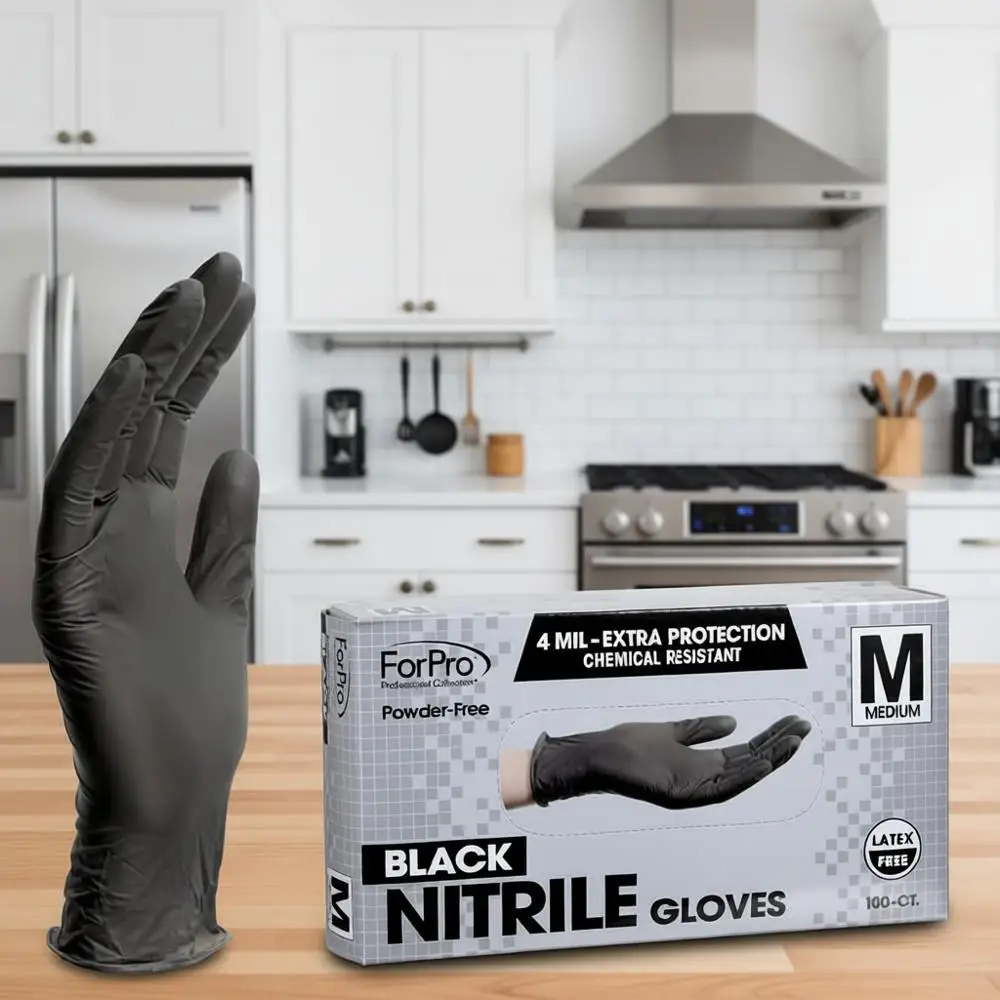 

Одноразовые нитриловые перчатки, устойчивые к химикатам, без пудры, без латекса, нестерильные, безопасные для пищевых продуктов, толщина 4 мил.