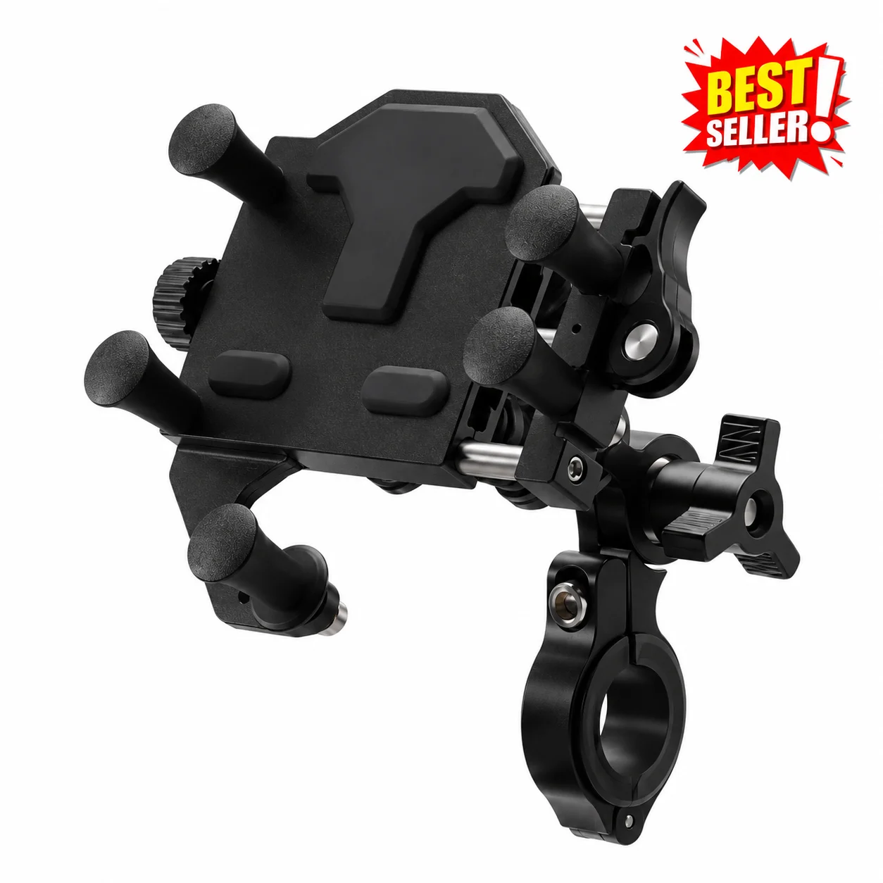 

Motorcycle Phone Holder Aluminum Alloy Handlebar Mount 360 Rotatable Anti Vibration Adjustable Navigation Stand for Bike Bicycle
