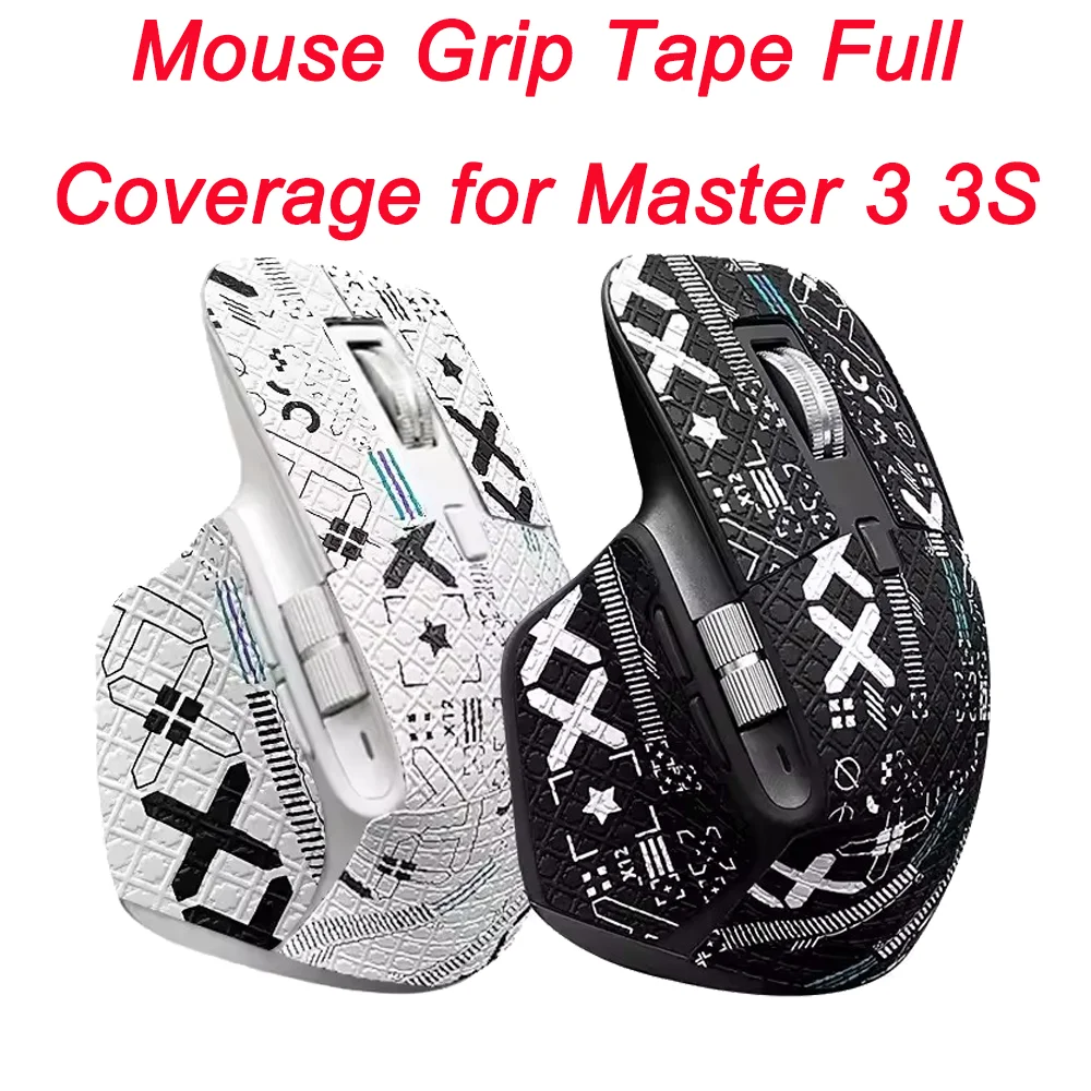 Mouse Grip Tape Full Coverage for Master 3 3S,Self-Adhesive PreCut Sweat-Resistant Professional Mice Upgrade Kit No Mouse