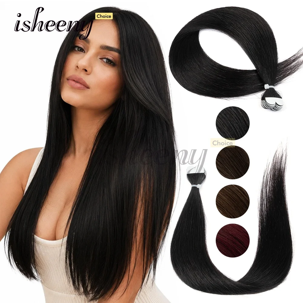 isheeny-mini-fita-adesiva-para-cabelo-humano-10-unidades-14-polegadas-12g-pacote-2-abas-apliques-de-cabelo-remy-para-maquina-adequados-para-mulheres-adicionam-volume-e-comprimento