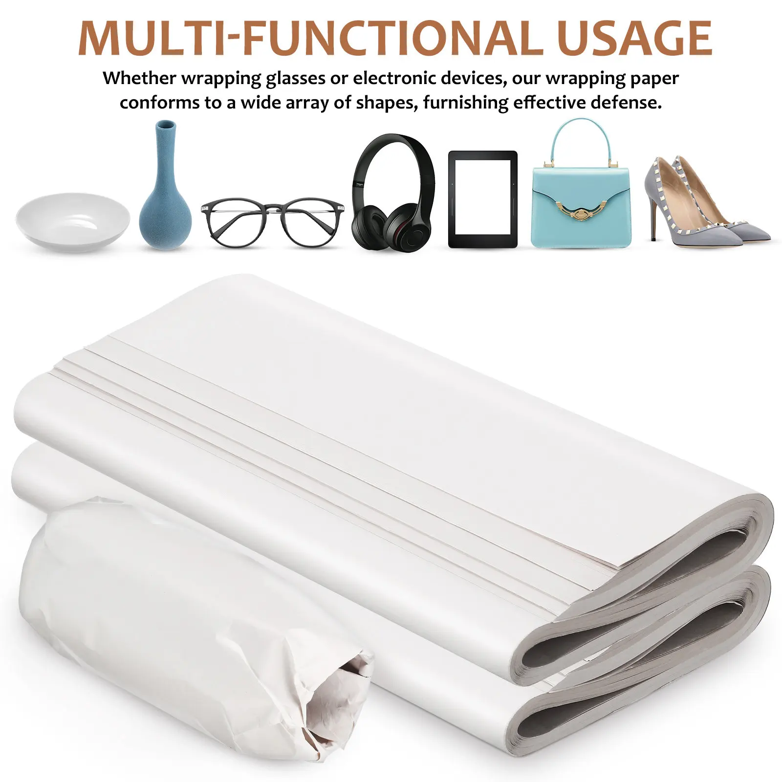 

100 Sheets Wood Pulp Filling Paper Premium Packing Paper for Moving Fragile Items Protection Shipping Box Filler Wrap