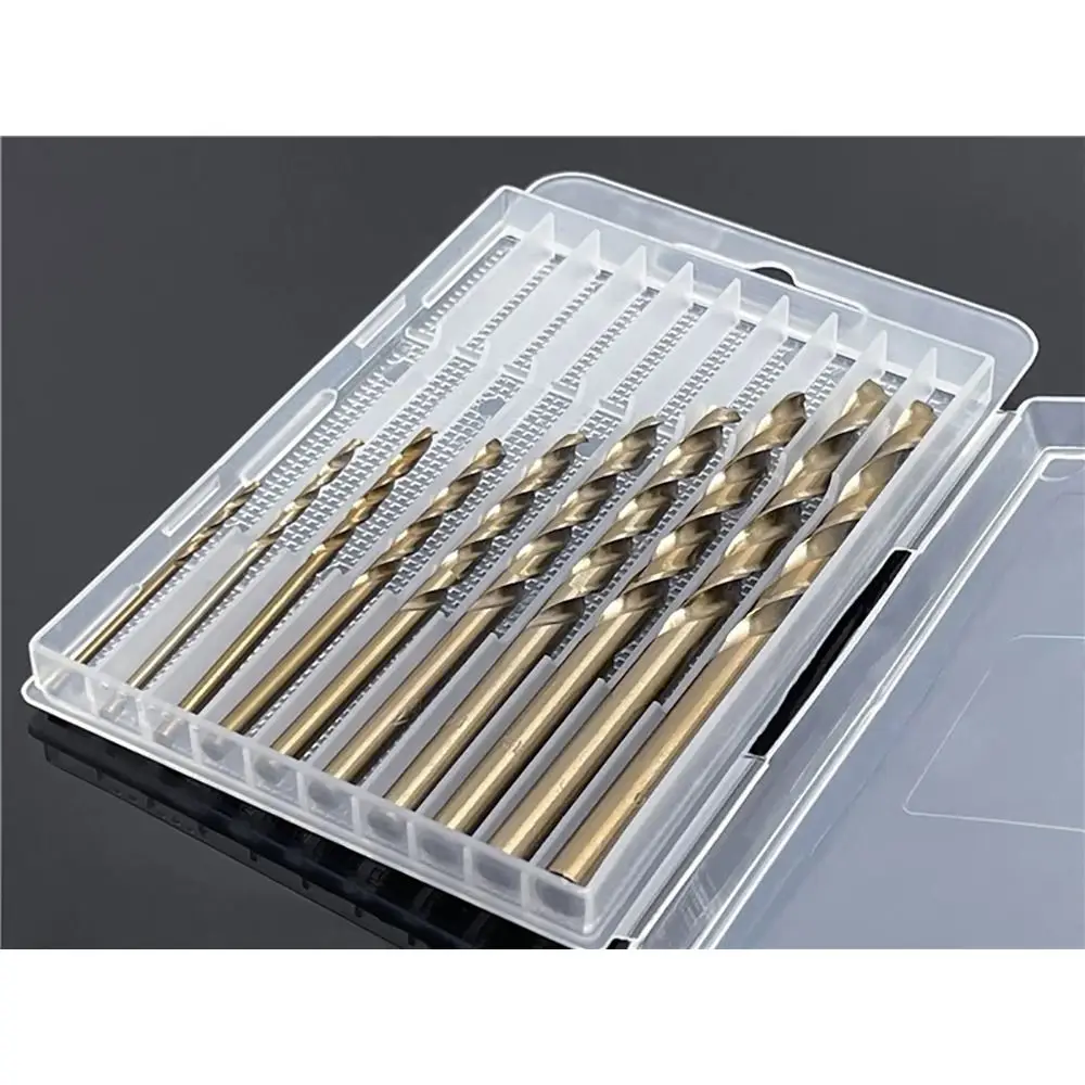 1Pcs Plastic Drill Bits Storage Box Clear Multi-gauge Tool Parts Storage Case 5/10 Holes Hardware Tool Box