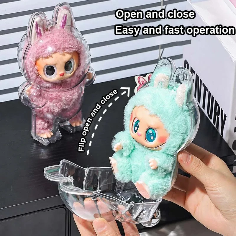 Anti Dust Case for LABUBU V1 V2 V3 V4 Pendant Doll Storage Box Protective Cover for Plush Dolls Display Bag Toys Protection Case