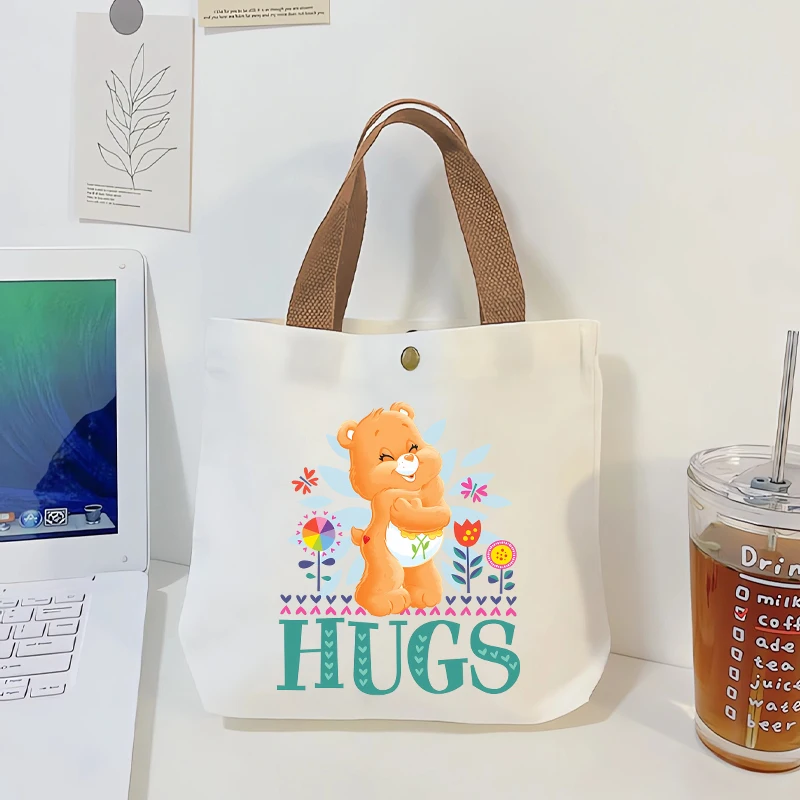Cute Cares Bears Tote Bags New Women Travel Shopping Canvas Handbags Student School Fashion Pouch Girls Birthday Gift Hot Sales - view 3