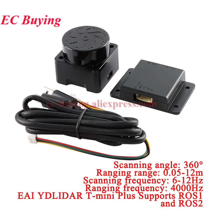 

EAI YDLIDAR T-mini Plus Pro TOF Lidar Ranging Sensor Module Robot Mapping Navigation Obstacle Avoidance 360° 12M EAI YDLIDAR GS2