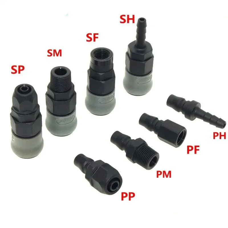 C Type Self Locking Pneumatic Quick Insert Pipe Joint Plastic Steel Fast Connector SP PP SH PH SM PM SF PF 30 Series