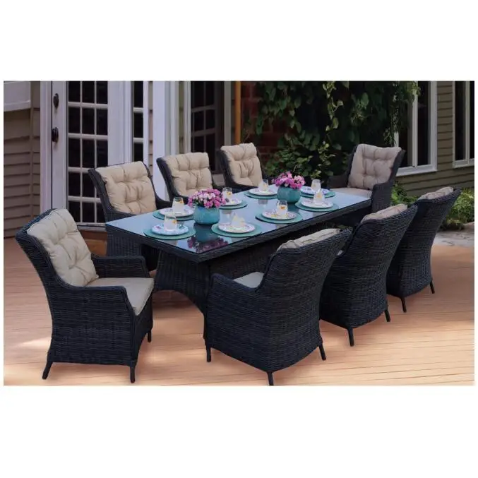 

Outdoor Patio 8 Seater Dining Furniture Set Restaurant Table and Chairs