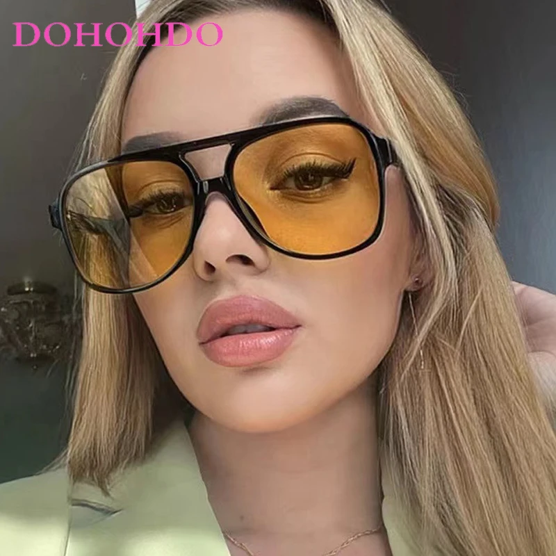 

Vintage Square Sunglasses For Women Men Retro Brand Big Frame Pilot Sun Glasses Female Driving Goggles UV400 Lentes De Sol Mujer