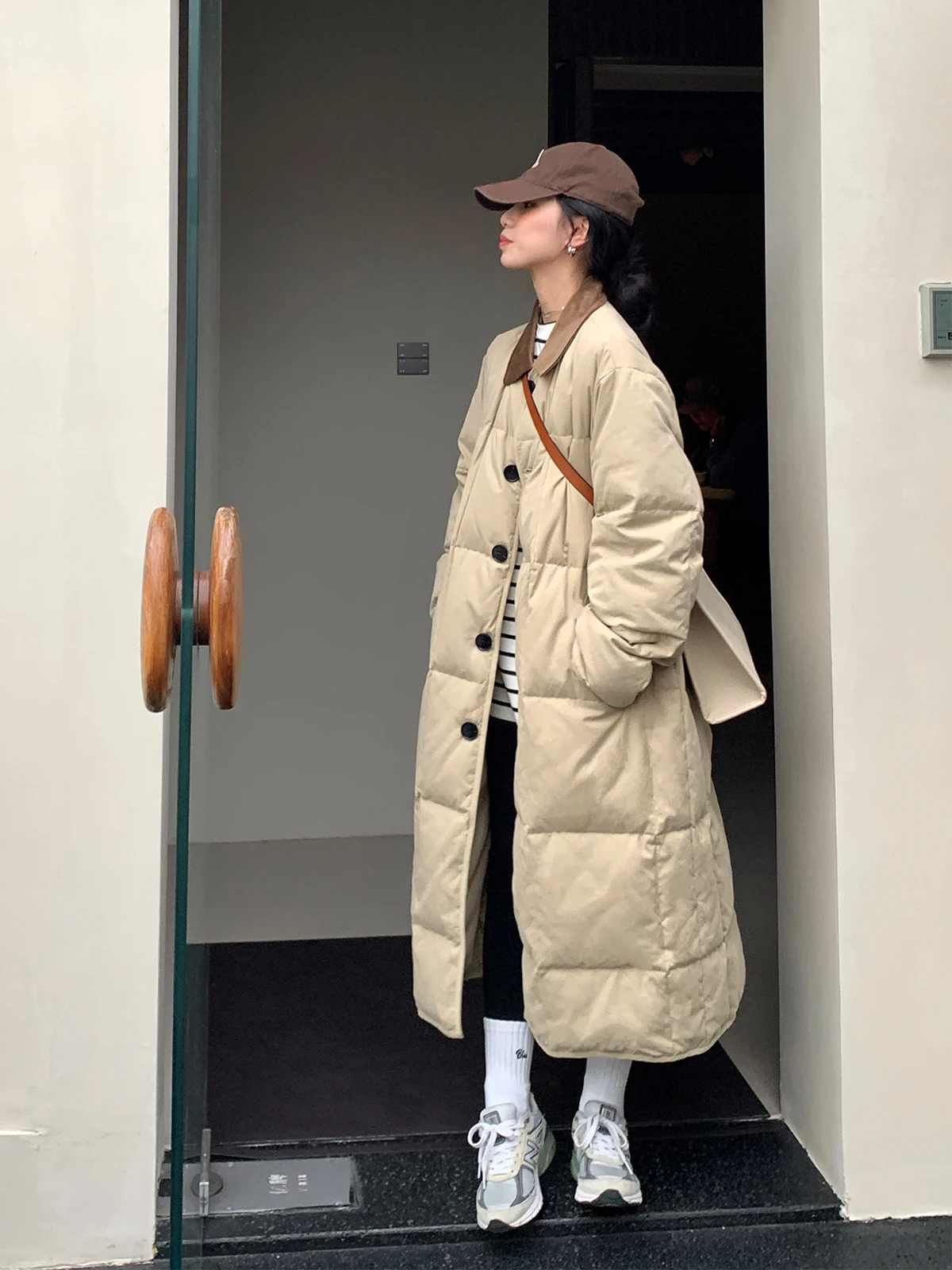 Winter Women Old Money French 90s Korean Vintage Coat Long Padded Down Jacket Outwear Thick Warm Puffer Oversize Contrast Color