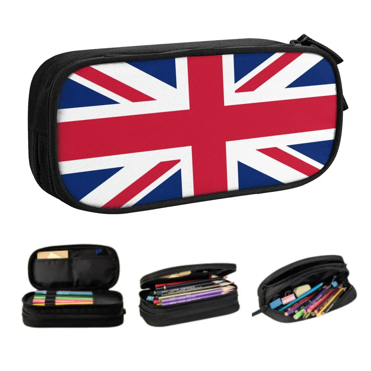 Custom Flag Of The United Kingdom Kawaii Pencil Cases Girl Boy Large Capacity Pencil Pouch Students Stationery