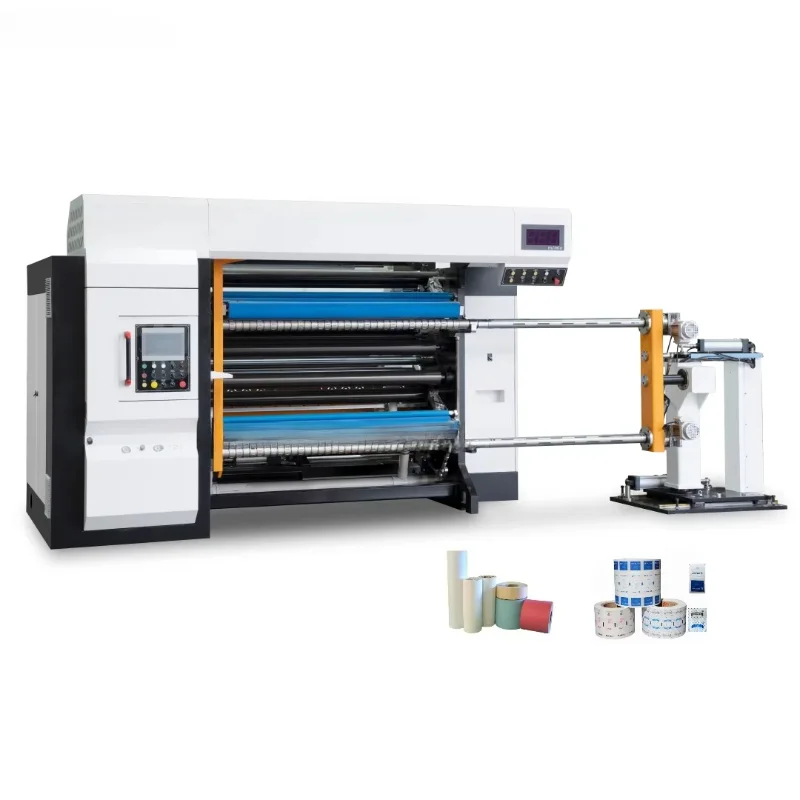 Automatic Thermal Paper Jumbo Roll Making Machine Lineless Adhesive Paper Slitter Rewinder Machine Paper Slitting Machine