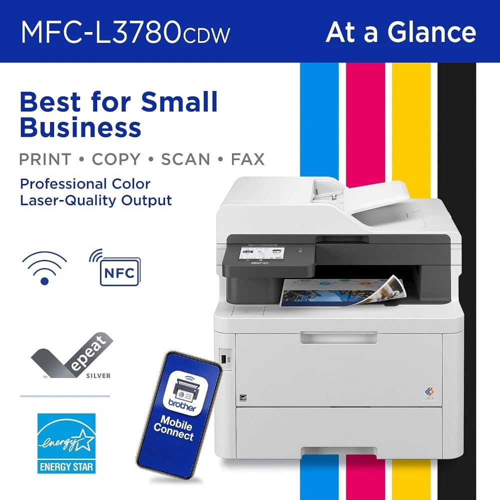 MFC-L3780CDW Wireless Digital Color All-in-One Printer with Laser Quality Output, Single Pass Duplex