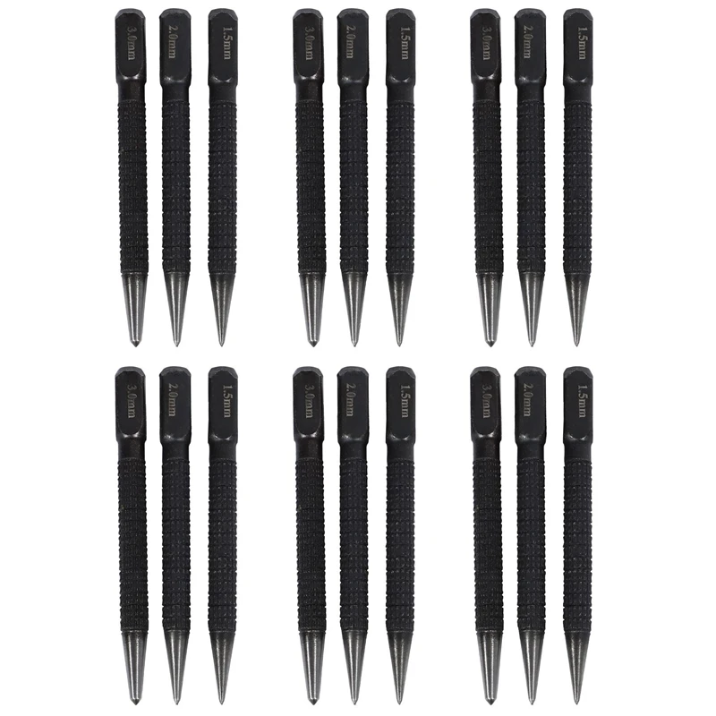 18Pcs High-Carbon Steel Center Punch Set 10Cm Non Slip Center Punch For Alloy Steel Metal Wood Marking Drilling Tool