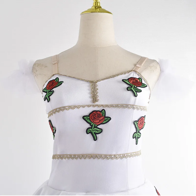 Novo profissional ballet tutu longo tule vestido meninas branco cisne ballet vestido desempenho dança bailarina traje crianças para meninas