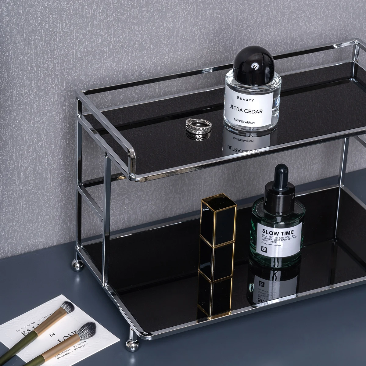 Luxury Advanced Makeup Perfume Cosmetics Desktop Layered Storage Rack Kitchen Organizer Cup Holder Vanity Bathroom Basket