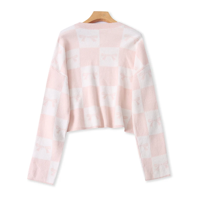 ゆったりとしたロングスリーブのニットセーター、女性用カジュアルな花柄フックニットトップス、春と秋に着用するためのスリム効果のあるニットウェア