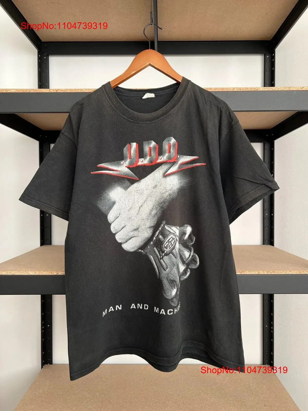 Vintage U D O Man And Machine Accept Heavy Metal Band T shirt Sz XL vintage Washed Stylish designer clothes Stretched Unisex