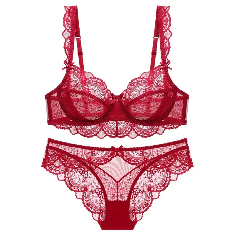 

Women's Sexy Lace Bra, Push-Up & Lift, Anti-Sagging, Pure & Alluring Lingerie, Available in Red & Black, Thin Style