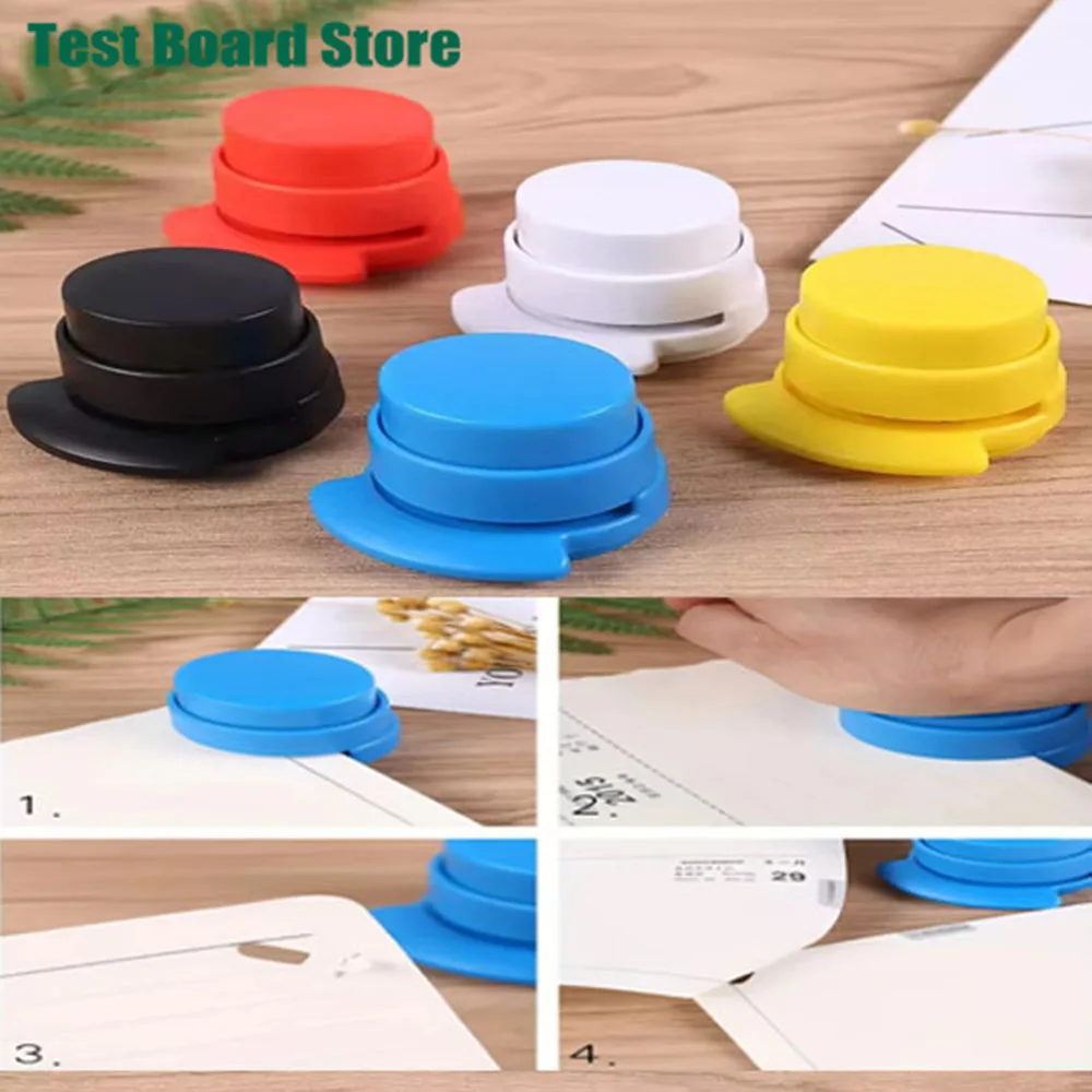 

1pcs No Nails No Staples Stapling Machine Stapleless Book Paper Stapling Stapler Without Free Staple Stapler Color Random