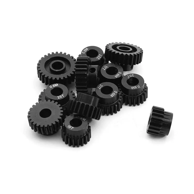 Conjunto de engrenagens para hsp 1/10 rc carro, 4pcs, 0.6m, 5mm, 17t, 18t, 20t, 21t, 23t, 24t, 25t, 26t, 27t, 28t