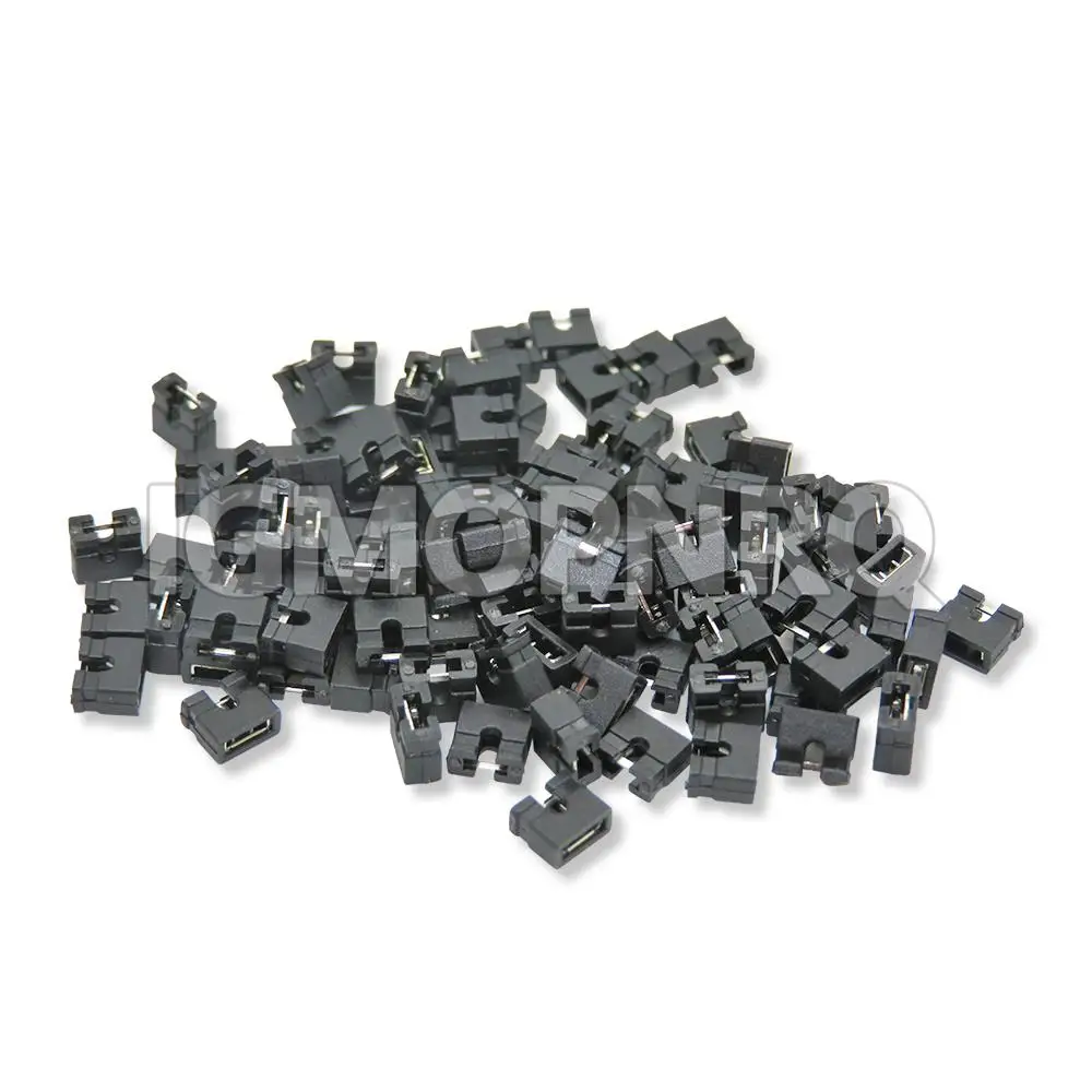 100PCS Jumper cap 2.0mm opening short long cap black connecting pin spacing 2.0mm