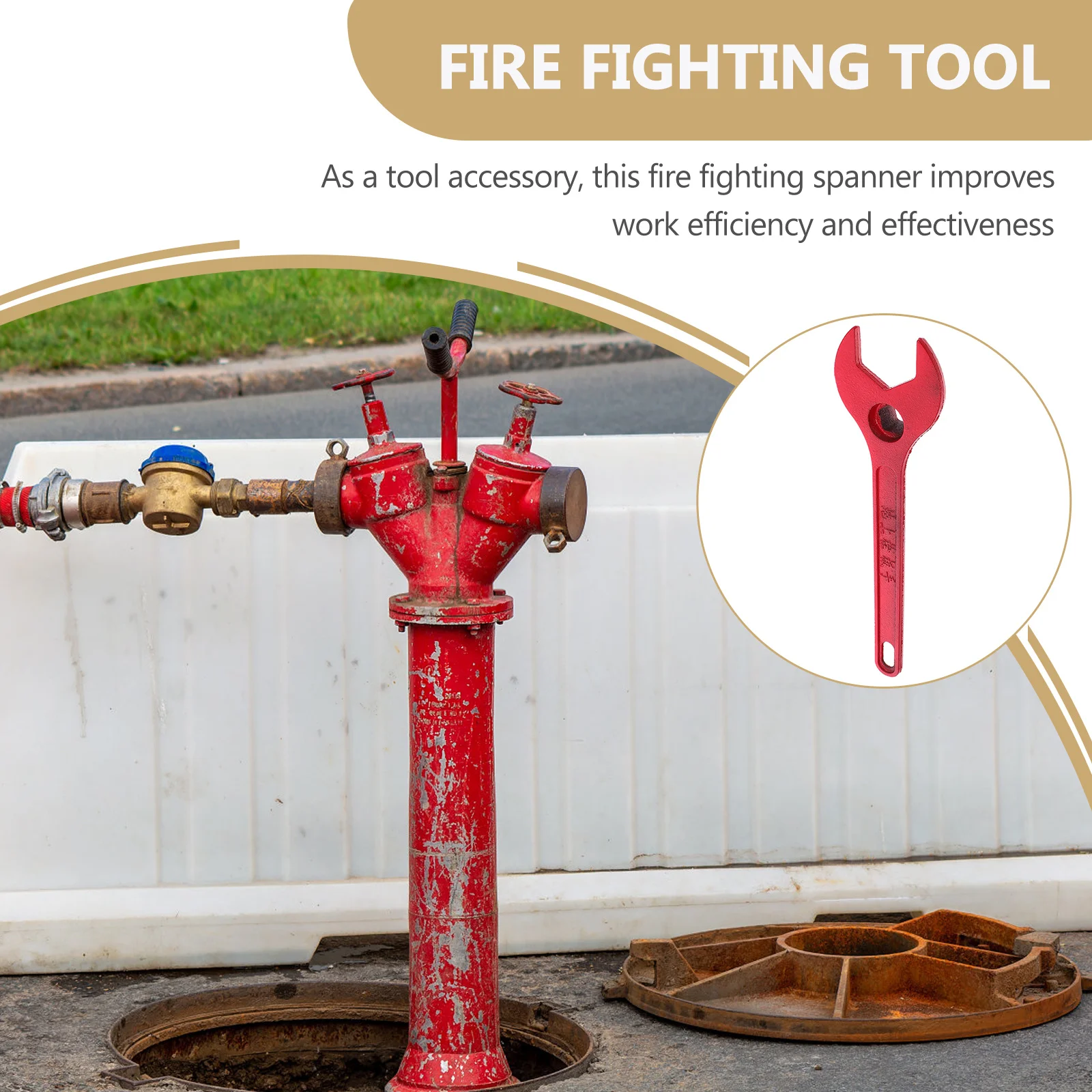 

Durable Fire Hydrant Wrench Sturdy Iron Fire Fighting Spanner Portable Emergency Wrench Tool Metal Spanner Emergency Tools