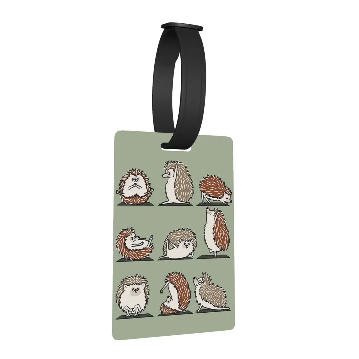 

Hedgehog Yoga Luggage Tags Suitcase Accessories Travel Cute Baggage Boarding Tag Label Holder ID Name Address