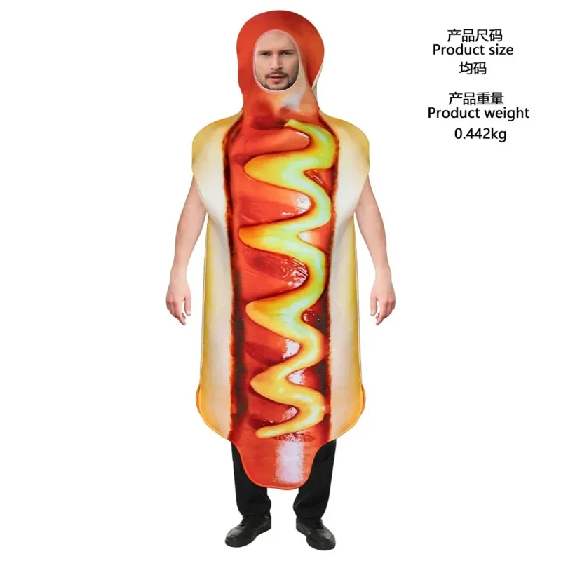 لوحات CyFamous زي الموناليزا مضحك الغذاء تأثيري الإسفنج بذلة الكبار الرجال النساء فستان بتصميم حالم بوريم كرنفال حفلة الدعامة