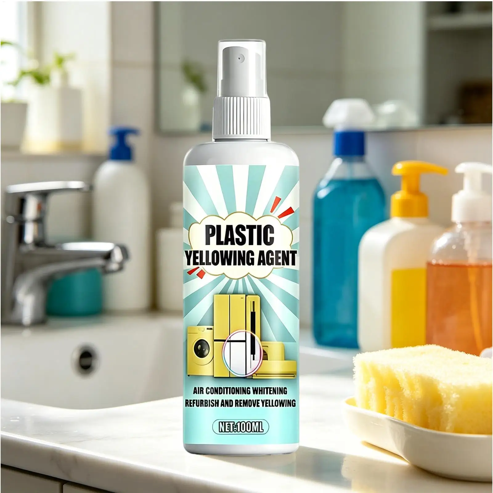 100ml Plastic Remove Yellowing Cleaning Agent Air Conditioning Washing Machine Renovation Anti Oxidation Appliances Remove