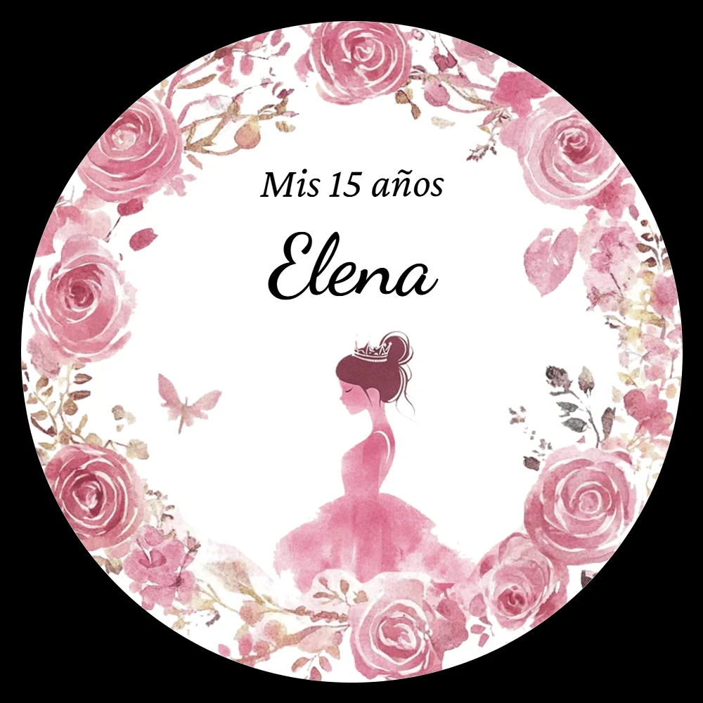 ملصقات تاج عيد الميلاد الخامس عشر المخصصة، طباعة جرافيك على شكل فراشة للديكور الشخصي