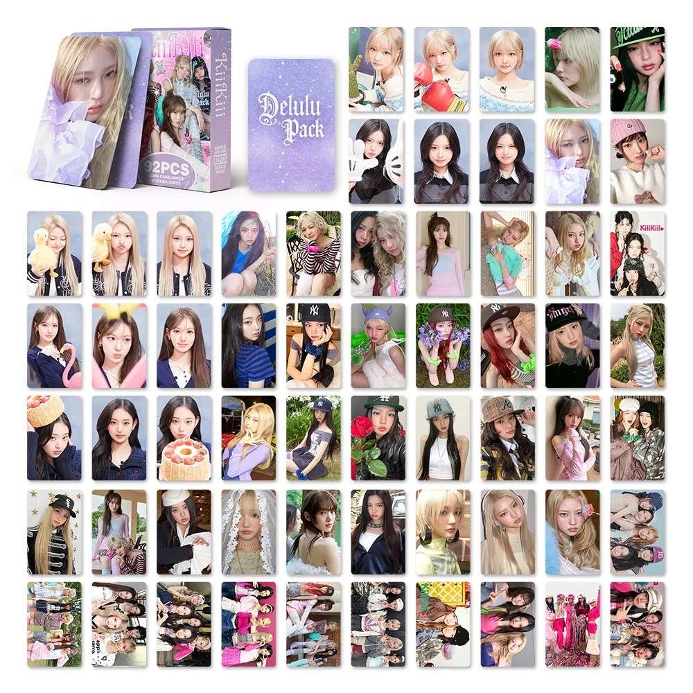 92PCS Korean Idol Groups KiiiKiii New Album "Delulu Pack" High Quality Lomo Cards JIYU LEESOL SUI HAUM KYA HD Small Cards image 2