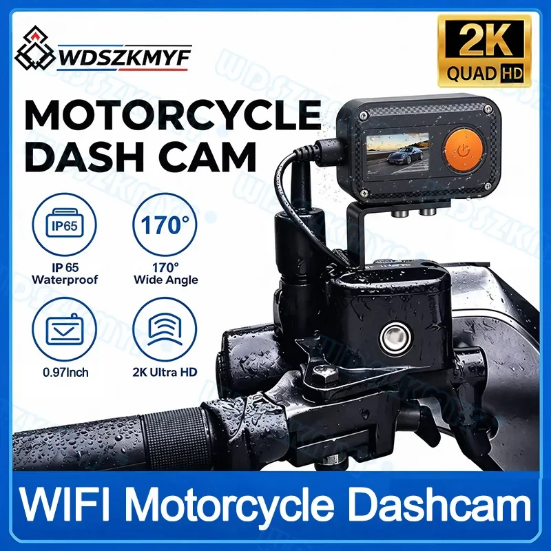 2K Motorcycle DVR Full Body Waterproof Moto Camera WiFi 0.97INCH Screen Dash Cam Front Driving Video Recorder Black Box For Bike