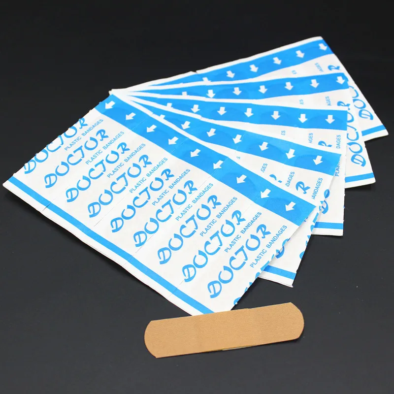 100pcs Woven Fabric Band Aids, Anti-wear Foot Plaster, Wound Adhesive Bandages, First Aid Kit Accessories