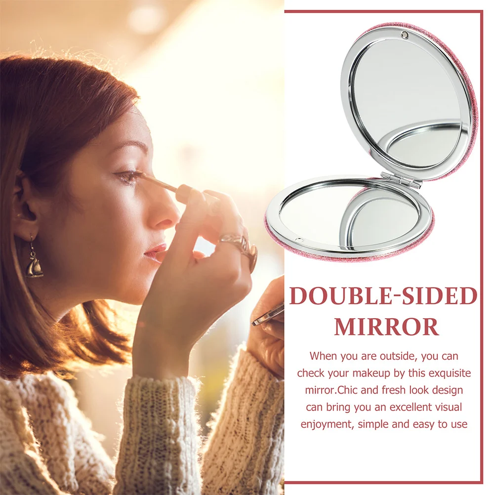 4 szt. Kompaktowe składane okrągłe lusterko podróżne dwustronne przenośne małe lusterko do makijażu do torebki na prezent mini lusterko