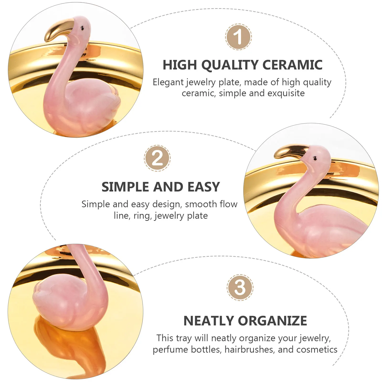

Flamingo Jewelry Tray Home Decor Trays Decoration Earrings Display Jewellery Ceramics Dish Miss