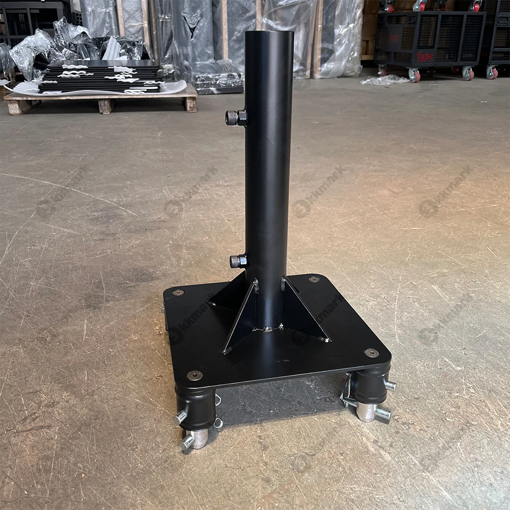 Custom K34 Spigot Truss Top Base Plate with Steel Tube Insert and Tightening Knobs for Lighting Speaker Pole
