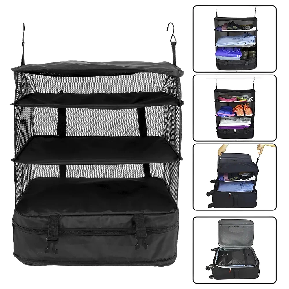 Large-capacity layered travel storage bag, portable folding clothing finishing bag, sub-packing in business travel suitcase