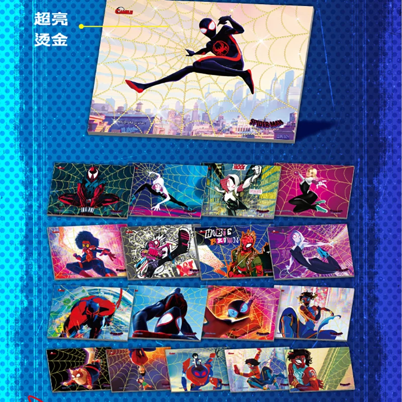 Marvel Series Spider-Man:Across The Spider-verse Trading Cards Collection Movie Rare Spider Logo Embroidery Cards Kids Toy Gift