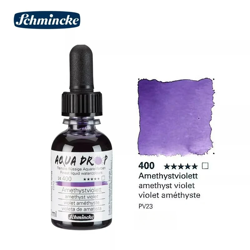 Duitsland Schmincke-AQUA DROP, vloeibare aquarelverf op pigmentbasis, 30 ml pipetfles, voor aquarelverf, stedelijke schetsen, lichtbestendig