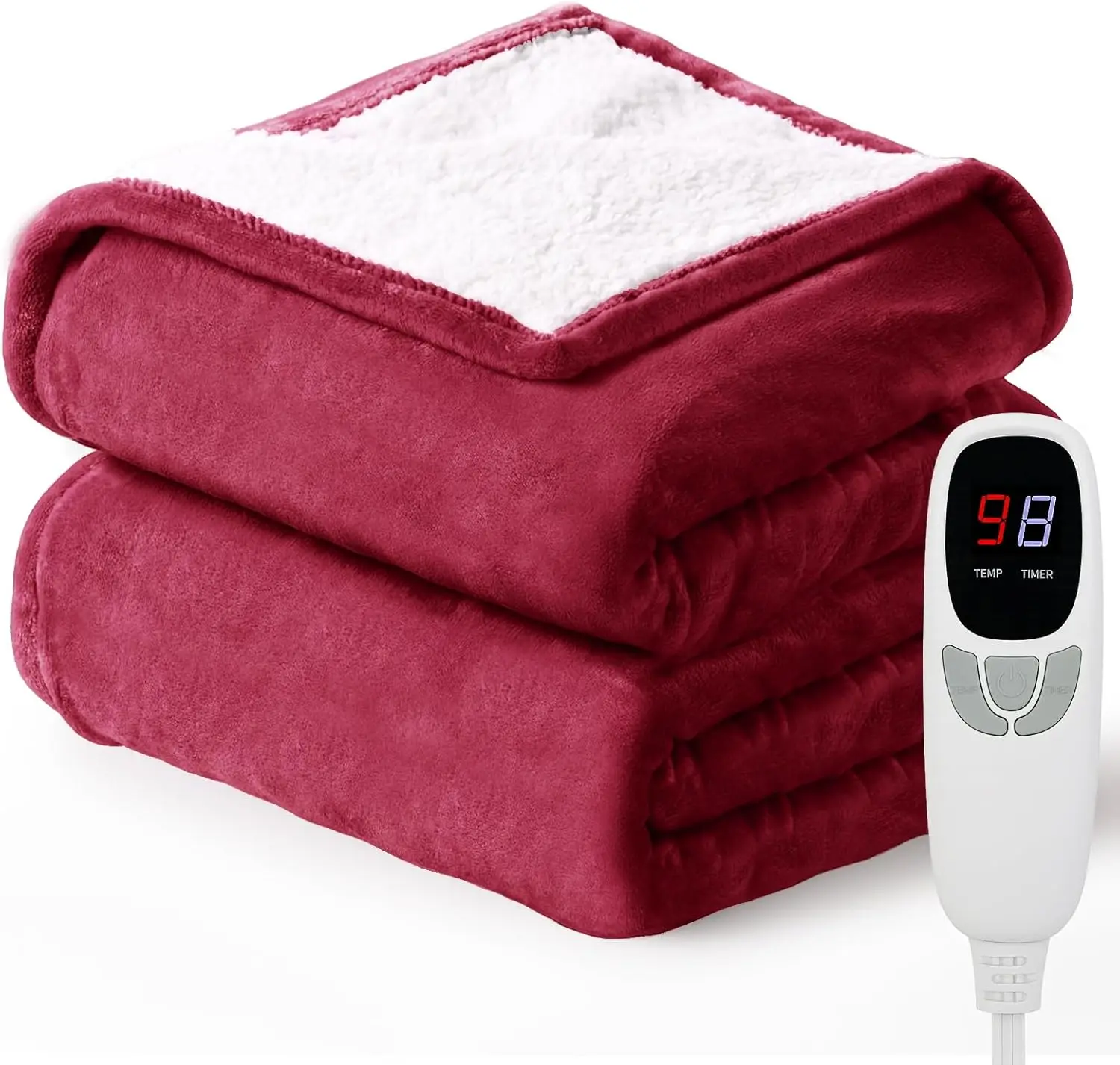 

Electric Heated Blanket 72x84 Inch with 9 Heat Levels, 10 Timer Modes, Auto-Off & Machine Washable