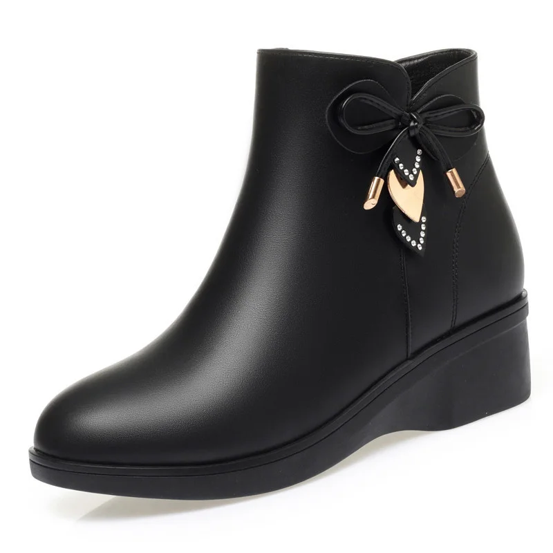 Women's Boots 2025 Winter Cotton Shoes  Bow-knot Ankle Boots for Women Zipper Fashion Boots Platform Mother Boots image 5