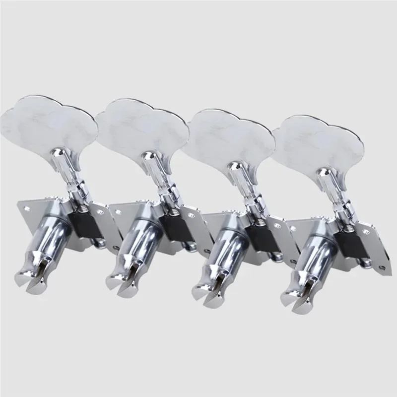 4pcs/set 4R Black Electric Bass Tuners Machine Heads Tuning Pegs Keys Set with Mounting Screws & Ferrules Guitar Parts