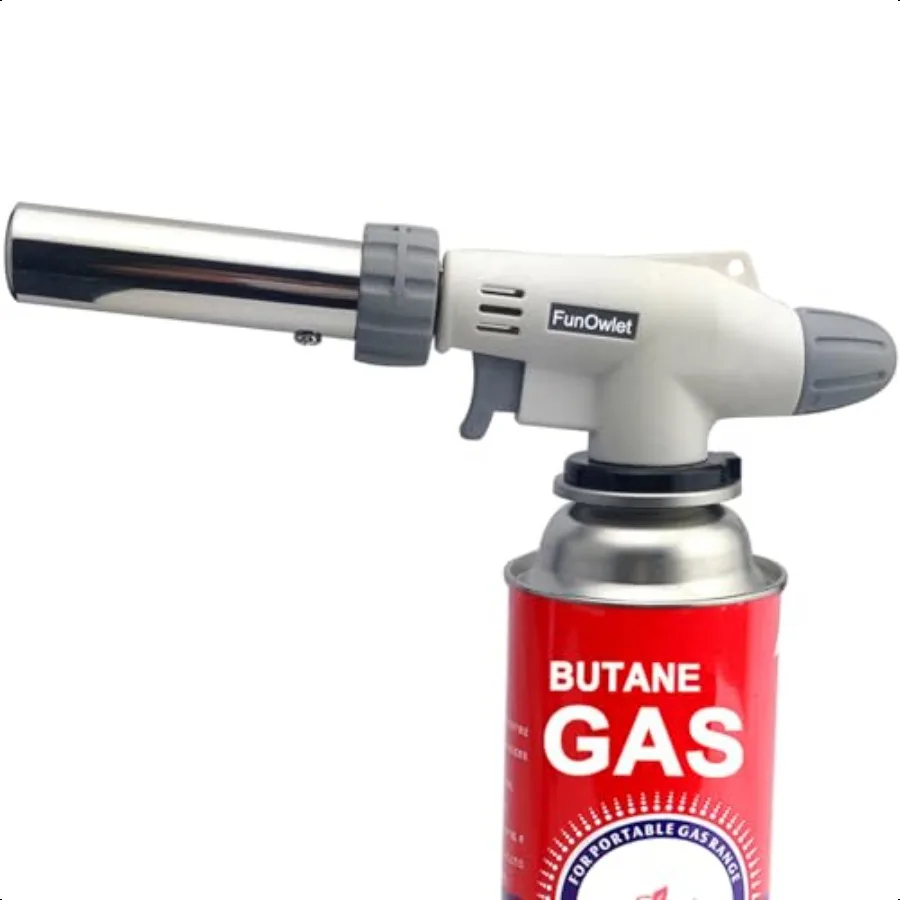 

Бутановая горелка обратного хода, кулинарная кухонная зажигалка с регулируемым пламенем, бутановое топливо в комплект не входит, идеально подходит для шеф-повара, приготовления пищи Cr