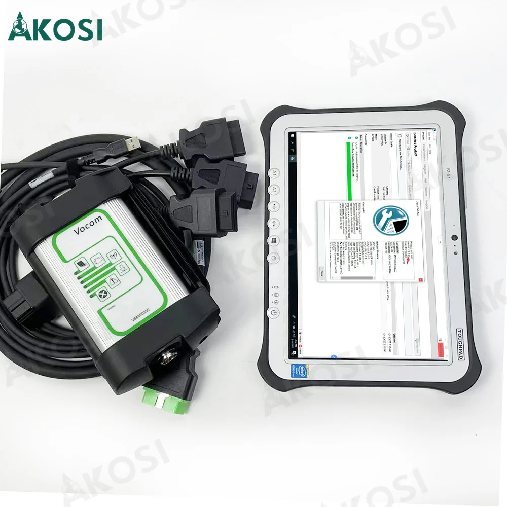 Tableta FZ G1 + para interfaz Vocom 88890300, diagnóstico de camión 88890300, herramienta de diagnóstico de excavadora, herramienta de escáner de diagnóstico de camión