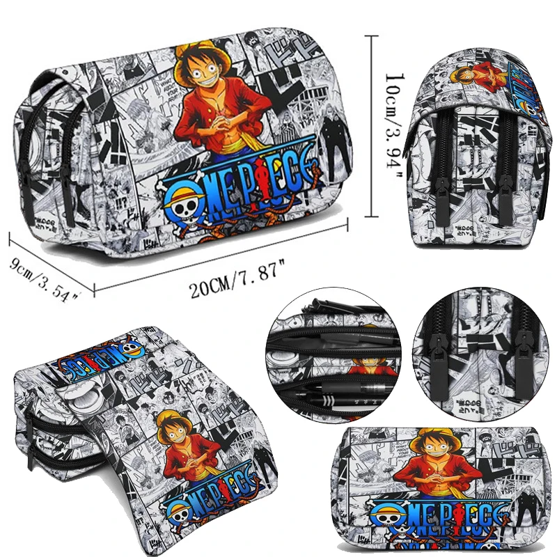 Цельный чехол для ручки, аниме, мультфильм Луффи Зоро Санджи Чоппер, персонаж с принтом, модная студенческая коробка для канцелярских принадлежностей, школьные принадлежности, подарок