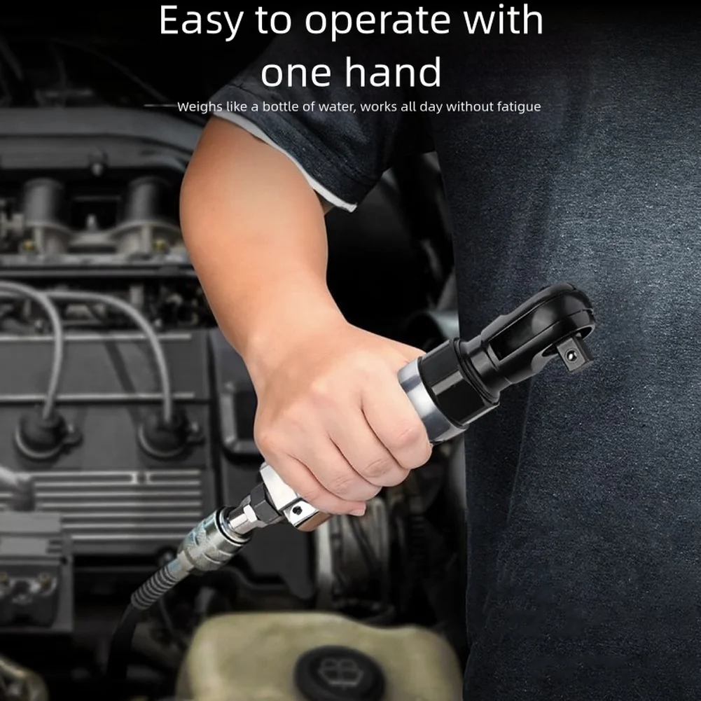 

Pneumatic Ratchet Wrench 3/8 Inch Pneumatic Ratchet Wrench High Torque Right Angle Hex Drive Air Tool Hand Tools Auto Repair