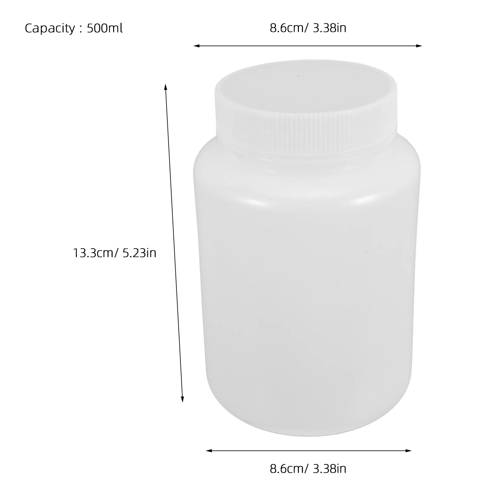 White Lab Sample Bottle Wide Mouth 16.9 Oz Leak Proof Airtight Sealed Plastic Reagent Container Wide Mouth Reagent Bottle