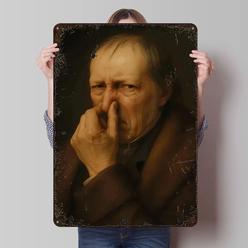 Mann, der sich in die Nase steckt, Metallposter, personalisierte Wandkunst, Retro-Vintage-Metallschilder zur Dekoration für Zuhause, Deko-Accessoires