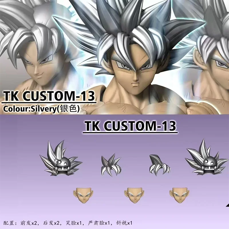 Original TKCUSTOM TK13 TK14 TK15 SHF Dragon Ball Ultra Instinct Son Goku 3.0 Heads Custom Headsculpt Set In Stock Anime Toys