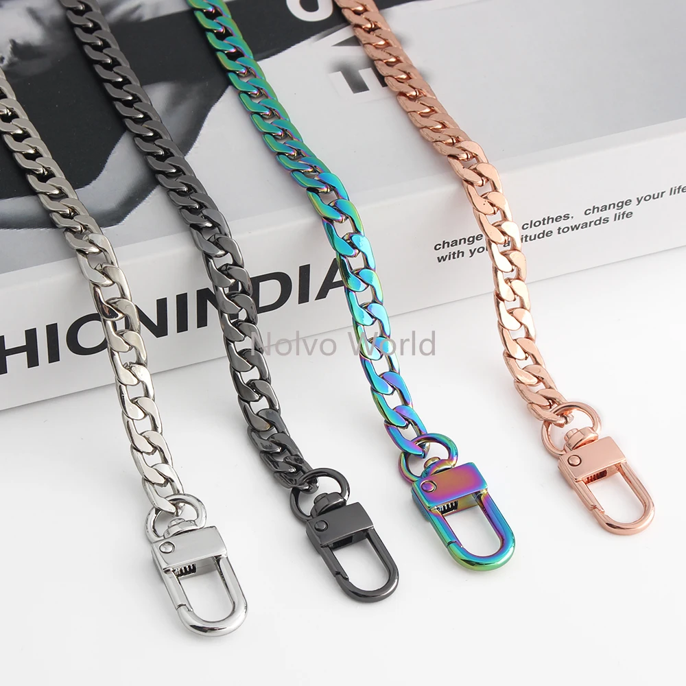 60/100/120cm Wide 7.5mm 10mm Metal Purse Chain Strap For DIY Shoulder Crossbody Handbag Durable Buckle Replacement Accessories